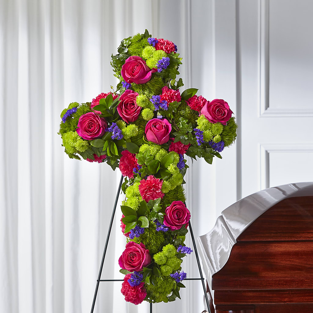 Tribute Rose Floral Cross –  Raw Flowers, Kitchener ON