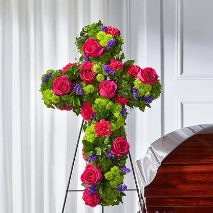 Tribute Rose Floral Cross –  Raw Flowers, Kitchener ON